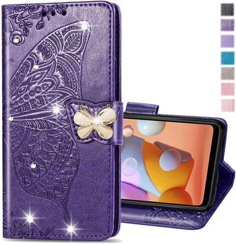 حقيبة محفظة لـ Samsung Galaxy A25 5G Case Glitter Gliter with Card Stand Stand Flip Flip Case Butterfly Protection for Samsung Galaxy A25 5G Crystal Pink in Saudi Arabia