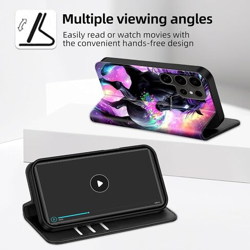 Phone Case Wallet for Samsung Galaxy S25 Ultra, Blue Moon Butterfly, RFID Women Approved Cell Phone Wallet with 3 Card Slots,Flip PU Leather Magnetic Closure Cover for Galaxy S25 Ultra in Kuwait