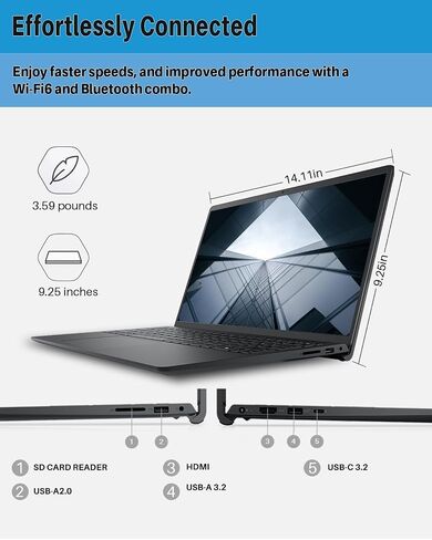 Dell Latitude 5480 Business Laptop, 14 Inch FHD Touchscreen, Intel Core 7th Generation i5-7300U, 16GB DDR4, 256GB SSD, Webcam, Bluetooth, Windows 10 Pro (Renewed) in Saudi Arabia