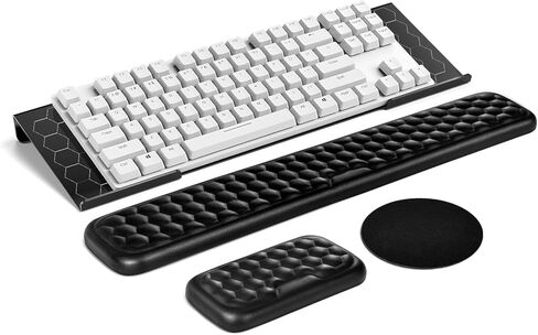 Keyboard Stand with Wrist Rest Clear Acrylic Keyboard Holder with Wrist Support for Office Use, Keyboard and Mouse Rest Set for Easy Ergonomic Typing&Working, Maze in Kuwait