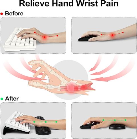 Keyboard Stand with Wrist Rest Clear Acrylic Keyboard Holder with Wrist Support for Office Use, Keyboard and Mouse Rest Set for Easy Ergonomic Typing&Working, Maze in Kuwait