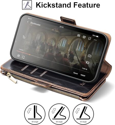 Antsturdy لهاتف iPhone XR حافظة محفظة 【RFID Blocking】 حافظة هاتف من جلد البولي يوريثان للنساء والرجال غطاء واقٍ مضاد للصدمات مع حزام معصم وجيب بسحاب وفتحات لبطاقات الائتمان، لهاتف Apple XR، أحمر نبيذي in Saudi Arabia