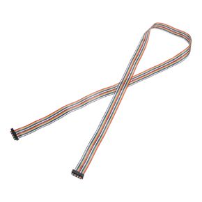 MECCANIXITY IDC Rainbow Wire Flat Ribbon Cable 2.54mm Pitch 40 Pin Connection Line FC Dual Female Black Connector for DIY Experiment 2 Ft Length 1 Pcs