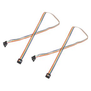 MECCANIXITY 2 Pcs IDC Rainbow Wire Flat Ribbon Cable FC-Female to 12P 11.8 Inch Length 2.54mm Pitch Breadboard Jumper Wires for Electronic Projects
