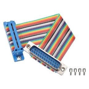 MECCANIXITY IDC Rainbow Wire Flat Ribbon Cable DB15 Male to DB15 Female 59 Inch Length 2.54mm Pitch Breadboard Jumper Wires for Electronic Projects