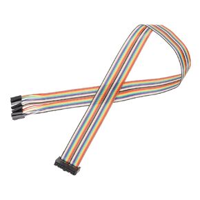 MECCANIXITY 1 Pcs IDC Rainbow Wire Flat Ribbon Cable FC-Female to 14P 19.6 Inch Length 2.54mm Pitch Breadboard Jumper Wires for Electronic Projects