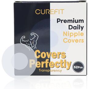 Premium Men's Nipple Covers, 52pcs [Made in Korea] Transparent, Invisible Design, Central Non-Adhesive, Hydrocolloid, Medical-grade, Anti-Chafing, Hypoallergenic, Nipguards for Runners