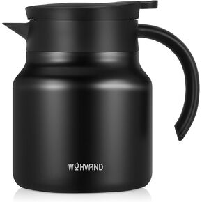 34Oz Thermal Coffee Carafe for Hot/Cold, Stainless Steel Thermos Carafe for Hot Liquids, Dustproof Insulated Hot Water Carafe for Party/Home,Black