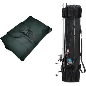TOOLSAGE Fishing Rod Bag, Outdoor Fly Fishing Sleeve Reel Case Storage Fish Lures Gear Tackle Sea Fishing Rod Case Black Protector Bag with Shoulder Strap