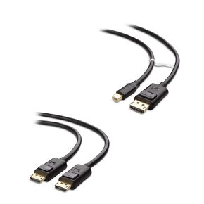 Cable Matters Mini DisplayPort to DisplayPort Cable (Mini DP to DP) in Black 6 Feet - Thunderbolt and Thunderbolt 2 Port Compatible & DisplayPort to DisplayPort Cable (DP to DP Cable)