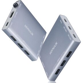 Switch USB C KVM لجهاز كمبيوتر شارك 1 شاشة ، 4 منافذ USB ومحول PD 1 ، محدد مفتاح USB لماوس لوحة مفاتيح الكمبيوتر المحمول ، Suppprt 60W PD Fast