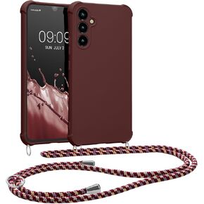 kwmobile Crossbody Case Compatible with Samsung Galaxy A34 5G Case - TPU Silicone Cover with Strap - Black