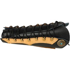 TOPARCHERY Handmade Leather Arm Guards Bow Hand Shooting Glove Adjustable for Hunting Shooting Arm Protector Wristband Gauntlet Unisex Medieval Bracer