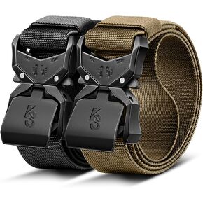 KEMISANT Men Tactical Belt,Stretch Nylon Belt Adjustable for Rigger Military Heavy Duty Work 1.5"-Quick Release