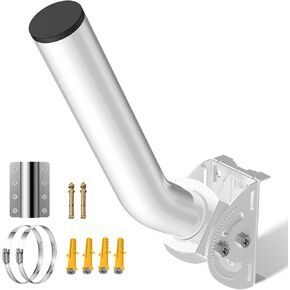 Universal Pole Mount Bracket, 12" Stainless Steel J-Pole Mounts, Adjustable Pole/Wall-Mounted Brackets Mast for Antenna Dish Wireless Bridge, Outdoor Mounting Kit for Weather Station Access Point CPE
