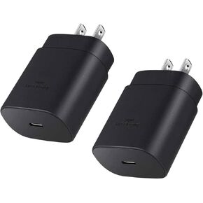 USB C Charger Block, 25W USBC Fast Charging Adapter Type C Wall Charger Plug for Samsung Galaxy S25/S24 Ultra/S23/S22/S21/S20/Z Fold 3/4/5/Note20, iPhone 16/15 Pro Max, 2 Pack