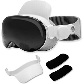 Macally Apple Vision Pro Head Strap - Easy Clip On Support - Reduces Face Strain & Red Marks - Fits in Carry Case - Pressure Relief Apple Vision Pro Accessories