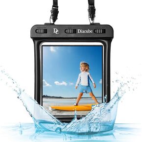 [6.5"x5.9"] Waterproof Phone Pouch for Wide-Screen Foldable Phone - Samsung Galaxy Z Fold/Google Pixel Fold/Huawei Folding, IPX8 Floating Waterproof Phone Case, Must-Have Beach Essentials Black