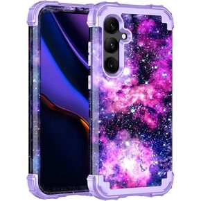 Rancase Compatible with Galaxy S24 5G Case,Three Layer Heavy Duty Shockproof Protection Hard Plastic Bumper+Soft Silicone Rubber Protective Case for Samsung Galaxy S24 6.2 inch,Amethyst