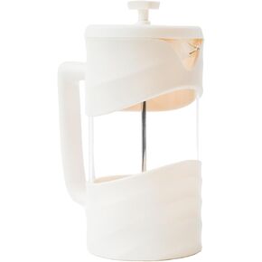 ANGORA BRANDS French Press Coffee Maker - 34 oz French Coffee Press - Brew Rich Coffee and Tea Anywhere - Portable Coffee Maker for Kitchen, Travel, and Camping - French Press by Yunie (White)
