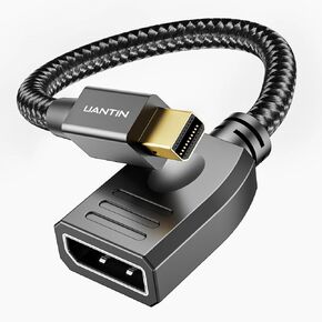 8K mini displayport to displatport 1.4 محول (8K@60Hz ، 4K@120Hz ، 2K@240Hz) 32.4GBPs ثنائية الاتجاه DP [Thunderbolt 2] ذكر إلى DP أنثى محول لجهاز الكمبيوتر المحمول للألعاب ، MacBook ، الكمبيوتر ، مراقبة ، مراقبة