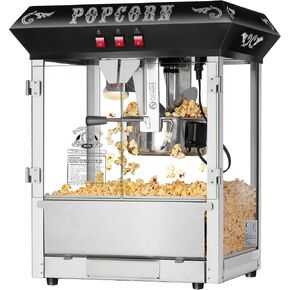 Superior Popcorn Hot and Fresh Popcorn Machine - Black, 8 Ounces