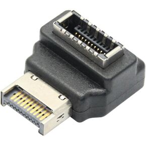 90 Degree USB 3.0 Type E Adapter, Right Angle USB Type E Male to Female Computer Motherboard Internal Connector Adapter High Speed 5Gbps - Down/B