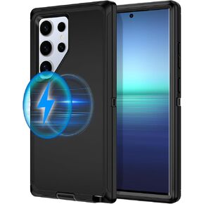 for Samsung Galaxy S25 Ultra Case [Compatible with MagSafe] Shockproof 3-Layer Full Body Protection [Without Screen Protector] Rugged Heavy Duty Cover Case for Galaxy S25 Ultra,Turquoise