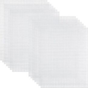 14 Pieces 7 Count Plastic Canvas Sheets 10.5 x 13.5 Inch Plastic Mesh Sheet, Eye Mesh for Embroidery, Acrylic Yarn Crafting, Knit Crochet Projects and Make Aquarium Dividers (Black)