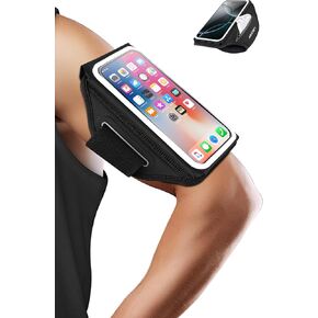 تشغيل شارة هاتفية مع حامل سماعة الأذن - تصميم هياتف محمولة ثلاثية الأبعاد لجهاز iPhone 16/15/13 Pro/Plus و S24/S20 ، حامل رياضي مقاوم للماء مع فتحة رئيسية - مثالية للهواتف 6.9 " in Kuwait