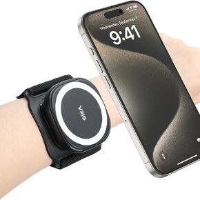 VRIG 360 Rotatable Magnetic Wristband Phone Holde, Armband Cell Phone Holder, Magnetic Phone Holder, Compatible with magsafe iPhone 16 15 14 13 12 Pro Max Plus Mini