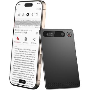 AI Voice Recorder, Voice Recorder AI Technology for Transcription & Summarization with Magnetic Housing, App Control,112 Languages, 64GB Memory, Audio Recorder for Lectures, Meetings, Calls-Dark Gray