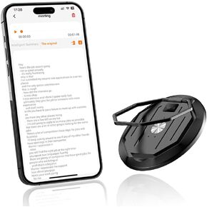 AI Translation Recorder-Free Transcription & Summary Forever, Supports 152 Languages Real-time/Photo/14 Offline Translation, Portable Meeting Device with Magnetic Holder for Business Travel and Study