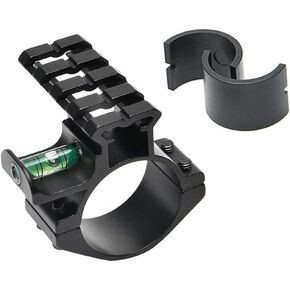Scope Barrel Clamp Mount 1-Inch/30mm Ring Adapter & Bubble Level with Weaver Picatinny Rail