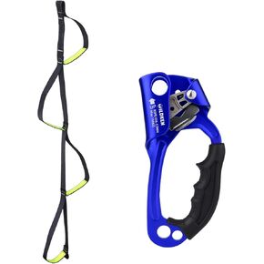 Climbing Aider 4 Step Foot Ascender Loop Climbing Rope Ladder Etrier Aid Tool for Rock Climbing, Hand Ascender Outdoor Mountaineering Tree Arborist Climbing Rappelling Equip