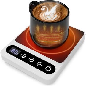 Misby Coffee Warmer, Mug Warmer for Desk with 6 Temp Settings, 12H Timer, Auto Shut Off Coffee Cup Warmer,Smart Coffee Gifts Coffee Warmer Plate Keeps Hot, Fresh for Coffee, Tea, Milk, Beverage,Black
