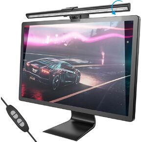 Computer Monitor Lamp, Screen Light Bar Eye Caring, Keyboard Lamp with Clamp/Adjustable Brightness and 3 Color Temperature/No Screen Glare/Space Saving/USB Powered/for Home&Office-40cm