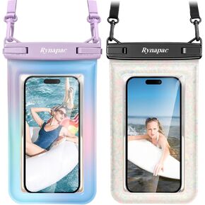 [Floatable] Waterproof Phone Pouch 2 Pack - [Up to 8.5"] IPX8 Floating Waterproof Phone Case Dry Bags with Adjustable Lanyard for Beach Vacation Travel Cruise Ship Pool Kayak Essentials