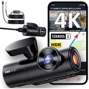 [ Bundle-2 Items: Vantrue N4 Pro 4K 3CH + Hardwire Kit ] True 4K Wi-Fi 3-Channel Dashcam, IMX678 Night Vision, Infrared Cabin Camera, 4K HDR, Voice Control, GPS Car Cam for Taxi Uber Drivers