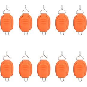lasenersm 10 Pieces Fishing Line Stopper Fishing Line Holder Clip Buckle Keeper Spinning Reel Line Holder Stopper Keeper Fishing Reel Line Clip Keeper Stopper Holder Fishing Accessories, Orange