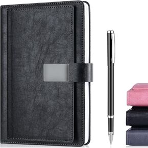 Pink Lined Journal Notebook for Work, Hard Cover Leather Executive Work Notebook for Note Taking, 256 pages, College Ruled, Feature with Weekly Planner and To Do List, Personalized Gift