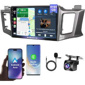 Android 13 4G+64G Car Radio Stereo for Toyota RAV4 2013-2018, Wireless Carplay&Android Auto with Support Bluetooth/Voice Control/GPS/WiFi/Back-up Camera/SWC/FM, 10.1 Inch IPS Touch Screen