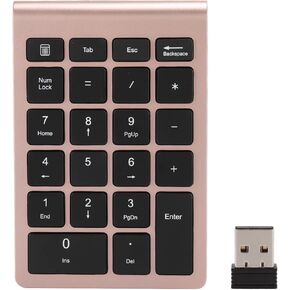 لوحة مفاتيح USB ، 22 مفاتيح لوحة مفاتيح رقمية ، تصميم مريح ، 80 ساعة استخدم الوقت ، مفتاح القدم المقص ، للوحة مفاتيح مكتب متوافقة ومحمولة (Silver Black