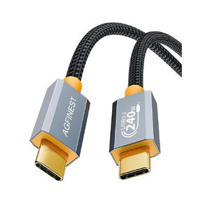 240W USB C إلى USB C Cable ، USB 3.2 Gen2 × 2 Type C Charging Cable ، 20 GBPS TRANCHNOW ، PD 3.1 48V Cable Fast Charge ، 4K@60Hz VIDEO TRANSMISSION COMPOR ، iPhone ، Monitor (3.3 ft)