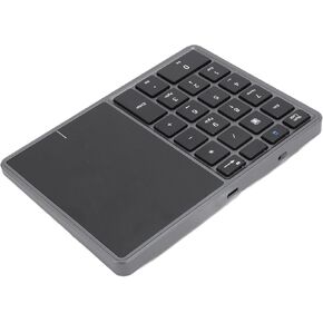لوحة مفاتيح Numeric Cordless ، 22 مفتاح BT PAD مع لوحة اللمس ، USB C لوحة المفاتيح الرقمية القابلة لإعادة الشحن ، دعم WIN ، لنظام Android ، لنظام OS X (أسود)