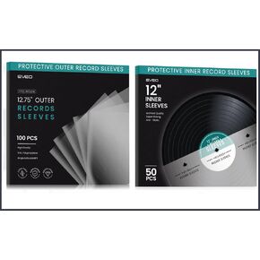 EVEO 50 Record Inner Sleeves + 100 Record Outer Sleeves