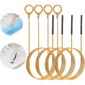 35 Inch Drain Snake Hair Clog Remover Tool, Anti-Break Metal with Nylon Coating Sink Snake, for Bathroom Sink, Tub, Shower, Pipe Drain (4 Pack)