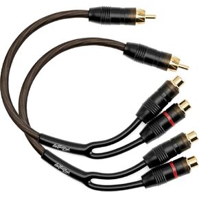 Install Link RCA Audio Cable for Subwoofer or Stereo Cable, Y Adapter 1-Female to 2-Male Splitter, 2pk