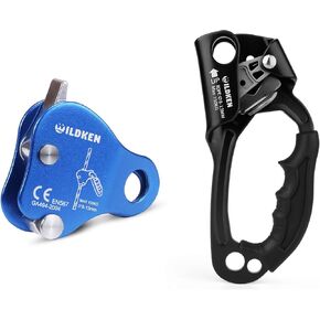 Climbing Hand Ascender, Fall Protection Belay Device Climbing Rope Grab for Rock Climbing Mountaineering Tree Arborist Expedition Caving Rescue Aerial Work