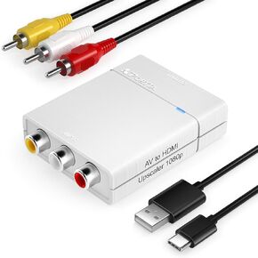 Portta RCA إلى محول HDMI ، AV إلى HDMI 1080p ، CVBs Mini CORPONES إلى UPSCALER DIGITION
